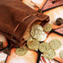 50 PCS Gold Coins & PU Leather Bag - DND Metal Coins for Board Games, Fantasy Coins as Game Tokens