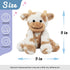 Hopearl Adorable Plush Cow Toy - Floppy Dairy Cattle Soft Stuffed Animal, Cute Birthday Gift for Kids