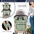 SUABO Backpack Leaf and Flower Pattern Baby Diaper Bag Large Bag Waterproof Travel Diaper Bags for Moms and Dads