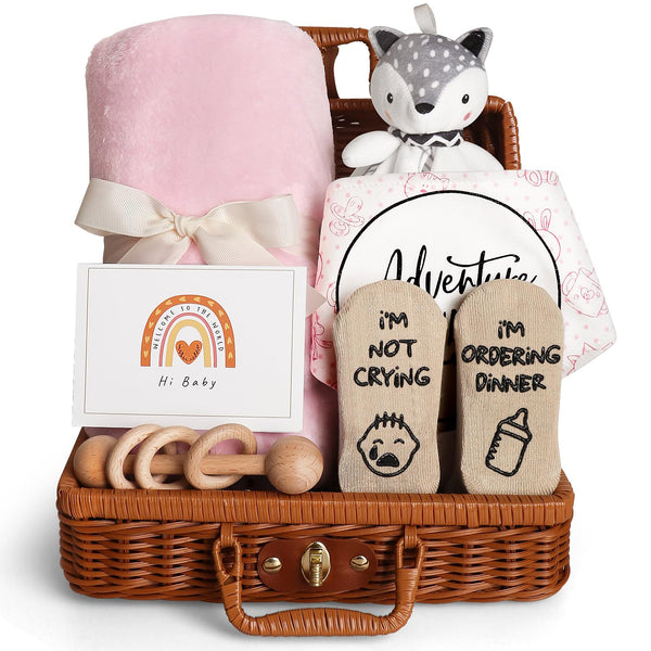 Baby Shower Gifts, Baby Girl Gifts Basket, Unique Baby Gift Essential Stuff