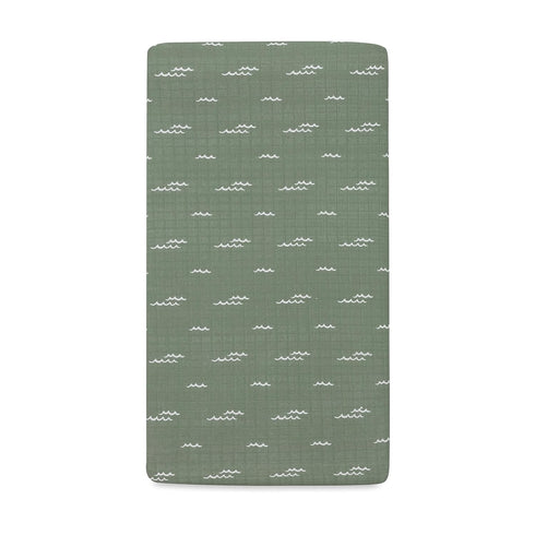 100% 360, Babyletto Organic Cotton Crib Sheet, GOTS-Certified, Fitted Ultra-Soft and Breathable Muslin - Ocean Waves