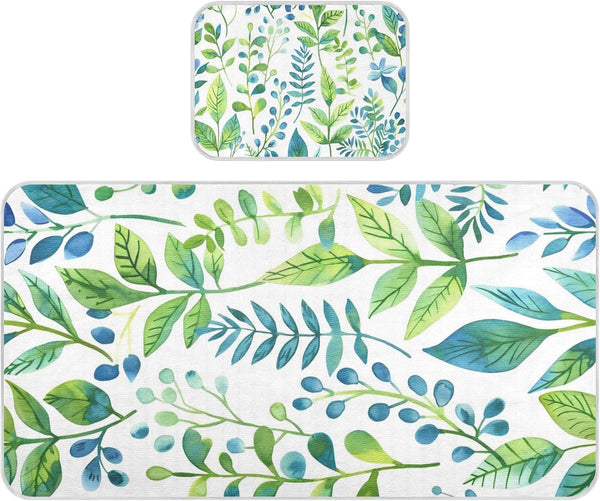SyXIOP Blue-Green Leaves Cooling Baby Waterproof Crib Mattress Cover 28" x 52" Breathable