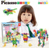 Picasso Toys STEM Learning Toys 105 Piece Building Block Set, Kids Construction Engineering Kit with IdeaBook