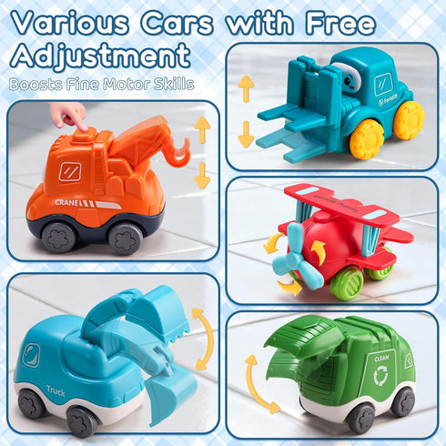 1 12-18 1-2 Trailor|1st 1 2 Big Cartoon Truck Car Toys for Year Old Boy with Playmat/Storage Bag|Baby and Toddler Toys