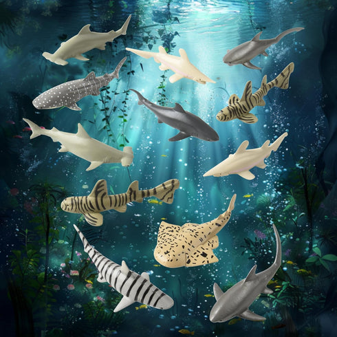 (12 Count) Shark Toy Animals