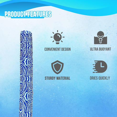 Swimming 1 Pack VOS Mega Foam Pool Wavy Noodle, Premium & Big, Super Soft Pool Noodle for and Floating, Pool Floats