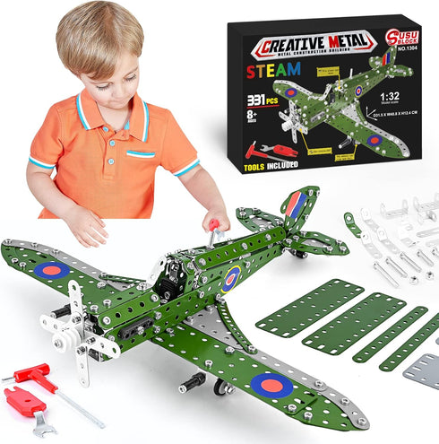 Ferthor Fun STEM Building Toys Model Airplane Kits for Boys 8-12,Airplane Model Scale 1:32