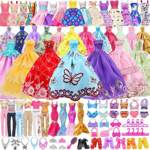 75 Package,5 4 8 3 Set 2 Swimsuit,30 20 10 3-10 Pcs Doll Clothes and Accessories Gift Box Wedding Gowns Evening Dresses