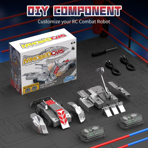 Cetuai 2-Player 2.4 Set 3+ Remote Control Battle Robots, RC Fighting Toys for Kids Wireless Fighting Robots STEM Toys