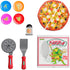 Kids Pizza Toy Set - Pretend Kitchen Play Food with Slice & Serve Pizza, Box, Pie Cutter & Condiments