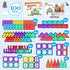 100 Set, 3 4 5 6 7 8+ Paaxido Magnetic Tiles - Pieces Magnetic Blocks for Kids, Magnet Tiles Building Blocks