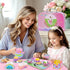 Set 3-5,53PCS Set 3-6 Tea Party for Toddles Musical Kids Tea for Little Girls with Dessert,Cookies,Doughnut,Cake,Cake