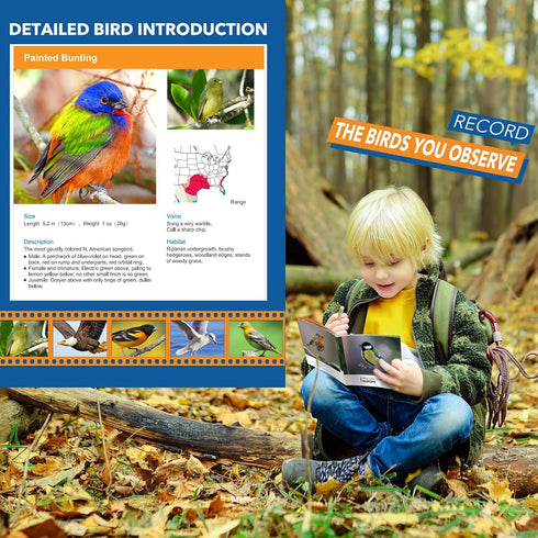 Toys for Boys Ages 3-7 - LET'S GO! Kids Binoculars with Bird Watching Manual for Ages 4-7