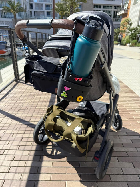 Drink Keeper Universal Drink Cup Holder for Walker | Extra Large Stroller Cup Holder with Phone Side Pockets | Perfect