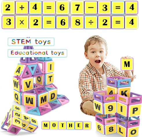 154 Set 3-12 AOMIKS Pcs Magnetic Building Blocks Educational & Inspirational Magnetic Stacking Blocks Mini Magnetic