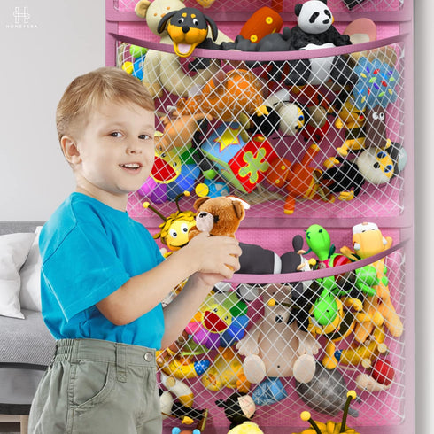 Over Door Organizer for Stuffed Animals - Easy Installation Hanging Storage for Toys and Baby Accessories