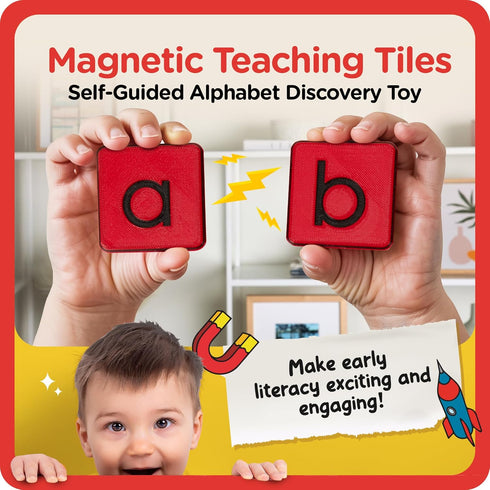 Set Learn Your Lowercase! Self-Correcting Magnetic Alphabet Lowercase Letters Helps Young Learners Learn The Basics