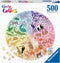 Ravensburger Circle of Colors: Animals 500 Piece Round Jigsaw Puzzle | Softclick Technology | Engaging Artwork
