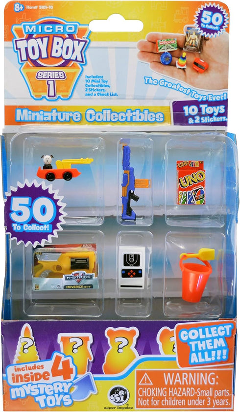 World's Smallest Micro Toy Box Series 1 Mini Collectibles 10 Pack, Multi, Miniature