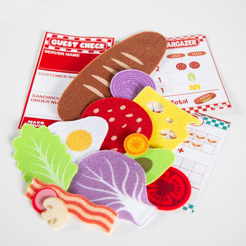 3 100+ 10 Peaceable Kingdom Math Sandwich Game: Preschool Math Games for Kids Ages and Up Includes Felt Food Pieces