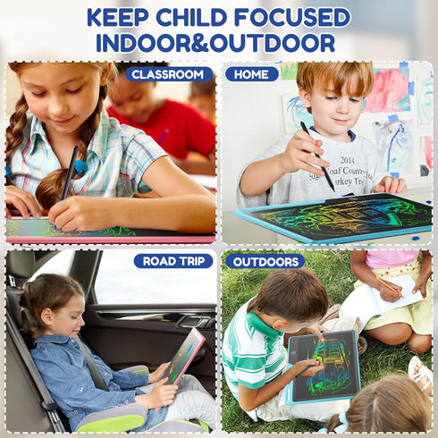 LCD Writing Tablet for Kids, Rechargeable Doodle Board Toys, 13 Inch Colorful Drawing Pad for 3-8 Year Olds