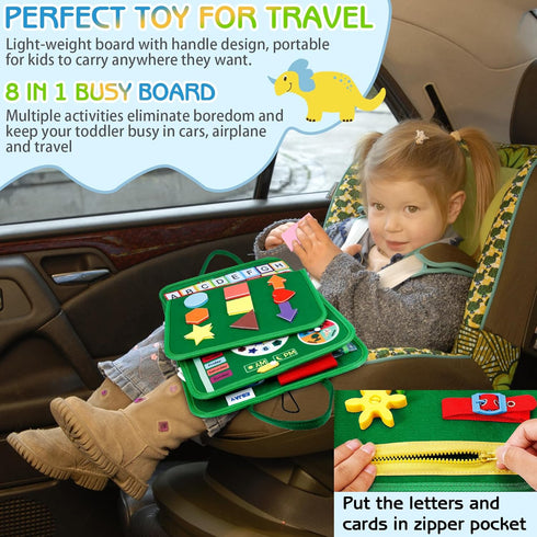 Esjay Toddler Busy Board Montessori Toys for Boys and Girls, Sensory Book Educational Activities for Learning Fine
