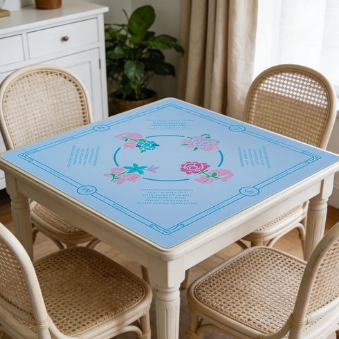 Morihaza (Style-1) Premium Mahjong Mat for Table - Non-Slip Mahjong Table Cloth with Printed Rules - Stylish Mah Jongg