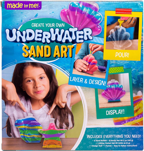 6 8 6, 7, 8, 9 Made By Me Create Your Own Underwater Sand Art, Includes Ocean-Themed Bottles, Sand Colors, Glitter