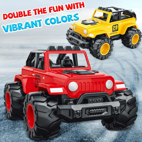 3-4, Set, 3 4 5 6 Toddler Boy Toys for Ages Friction Powered Truck Toys Vehicles Durable Push Cars for Indoor Outdoor