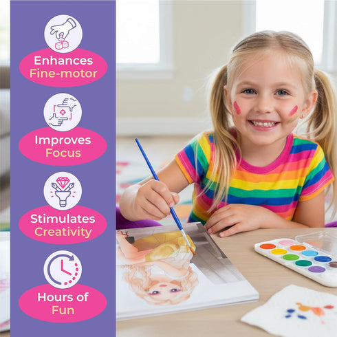 5 12 1 15 Water Coloring Book for Beginners Painting Kits for Kids Ages and up. Watercolor Book with Paint Palettes