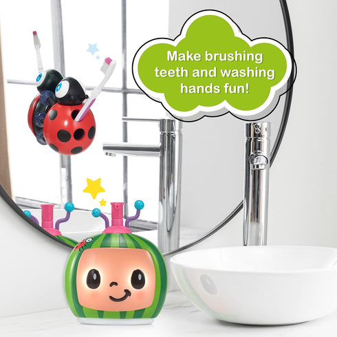 WOW! STUFF CoComelon Toys Musical Buddies, Singing Soap Dispenser and Toothbrush Holder, Pre-School Learning Toy