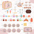 Set Set Playset 3-7 Tea Party for Girl, Tea Time Toys Including Tea Dessert Carrying Case, Kids Picnic Pretend