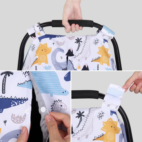 Rquite Baby Car Seat Cover, Carseat Covers Baby Boy, Minky Infant Car Seat Cover Winter, Peekaboo Opening Car Seat