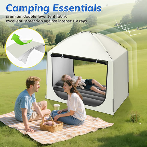Home(52.4 Inch) Inflatable Toddler Travel Bed with Tent Portable Toddler Bed with Hand Pump-Toddler Blow Up Mattress