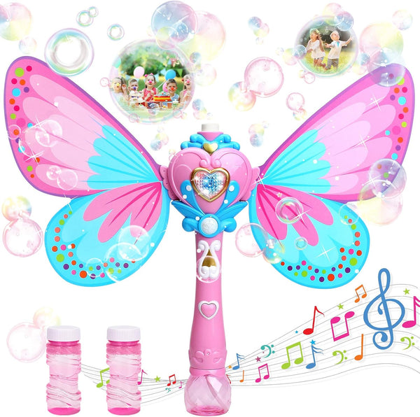 Bubble Machine for Kids - Butterfly Bubbles Wand Blower for Toddlers, 1000+ Bubbles per Minute, Outdoor Indoor Birthday