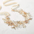 SWEETV Gold Flower Girl Headband for Wedding, Baby Girl Pearl Hair Piece, Birthday Party Photography
