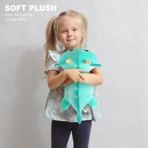 Onsoyours Chubby Dragon Stuffed Animal, Adorable Plushies Soft Huggable Plush Pillow for Kids (Cyan Dragon, 10")