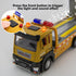BDTCTK Friction Powered Flatbed Truck Toy with Lights and Sounds, Push and Go Construction Toy Tow Truck Great Gift