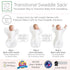 SwaddleDesigns Transitional Swaddle Sack, Small, 0-3 Month, Sterling Dots, Arms Up Half-Length Sleeves