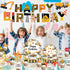 24 Construction Birthday Party Supplies for Guests - Decorations Include Plates, Napkins, Cups, Tablecloth, Cake