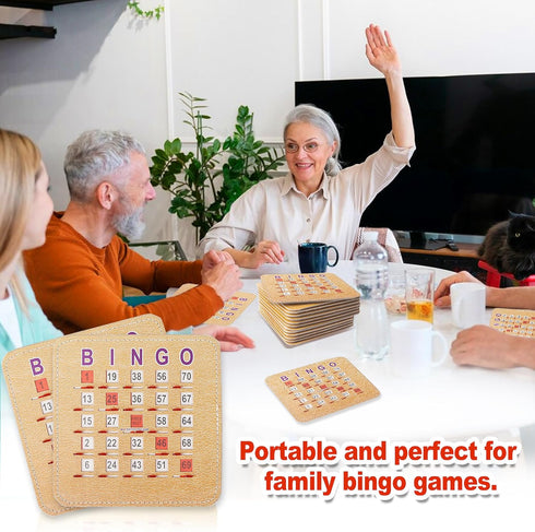 25-Pack 5-Ply GSE Games & Sports Expert Reusable Bingo Shutter Cards, Stitched Fingertip Jam-Proof Bingo Game Cards