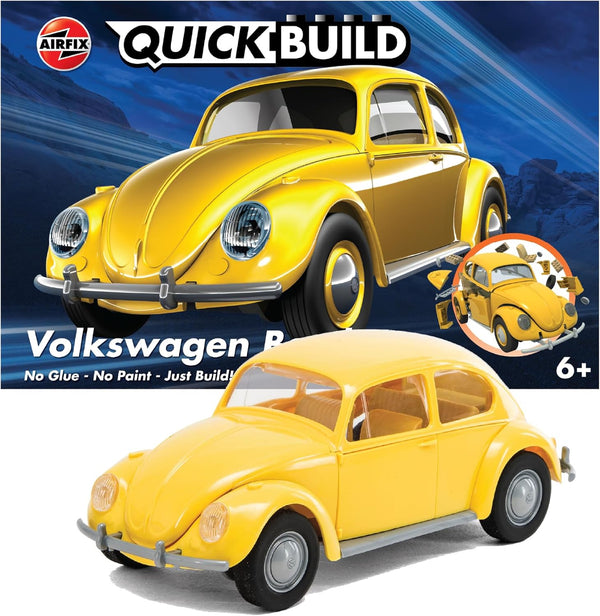Airfix Quickbuild Volkswagen Beetle Yellow Brick Building Model Kit in Multicolor