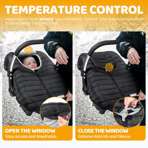 Orzbow Car Seat Cover Baby, Winter Car Seat Cover for Infant Boys & Girls, Warm Carseat Covers Baby with Plush Lining
