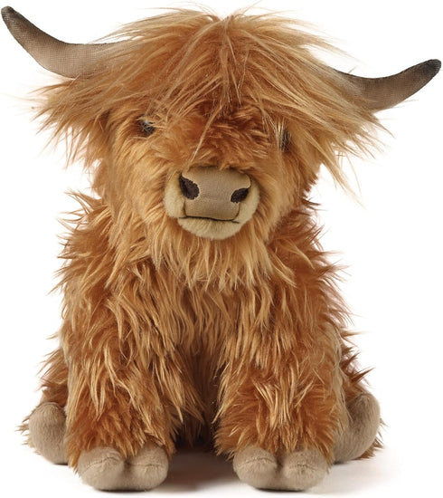 Living Nature Highland Cow Brown Stuffed Animal | Premium Plush Farm Toy
