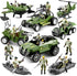 HOSPONY 58-in-1 Army Men Toys for Boys 4-7 6-8 8-12, Military Truck/Helicopter/Kayak Boat/Motorcycle/Army
