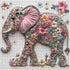 BBOLDIN 1000 Crystal Elephant Puzzles for Adults Pieces, Cute Animal Flower Jigsaw Puzzles, Art Pretty Floral Puzzles