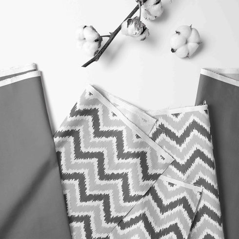 Grey Pin Dots/Zigzag Changing Pad Cover - Mix and Match Design