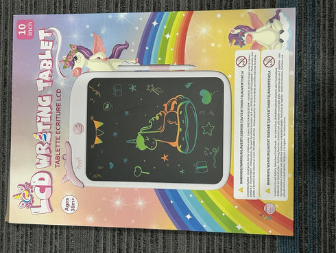 10 Inch Dinosaur Writing Tablet for Kids, Educational Travel Toy, Birthday Gift for 3-9 Year Olds (Pink)