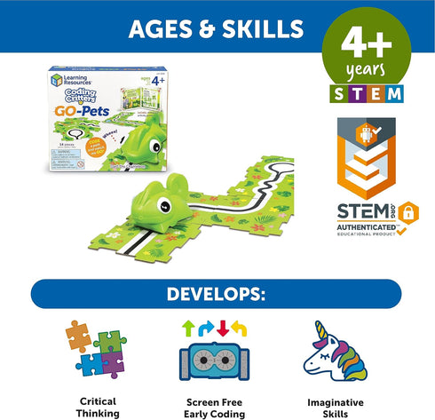 14 4+, Learning Resources Coding Critters Go Pets Dart the Chameleon - Pieces, Ages Screen-Free Toy For Kids