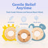 3-Pack 0-12 Set Baby Teething Toys for Months | Food-Grade Silicone & Natural Beech Wood Teether | Easy-to-Hold Animal